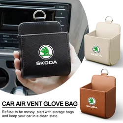 Car Air Outlet Storage Box Phone Glasses Organizer Car Goods For Skoda Octavia Superb Rapid Kodiaq Karoq Fabia Kamiq Roomster