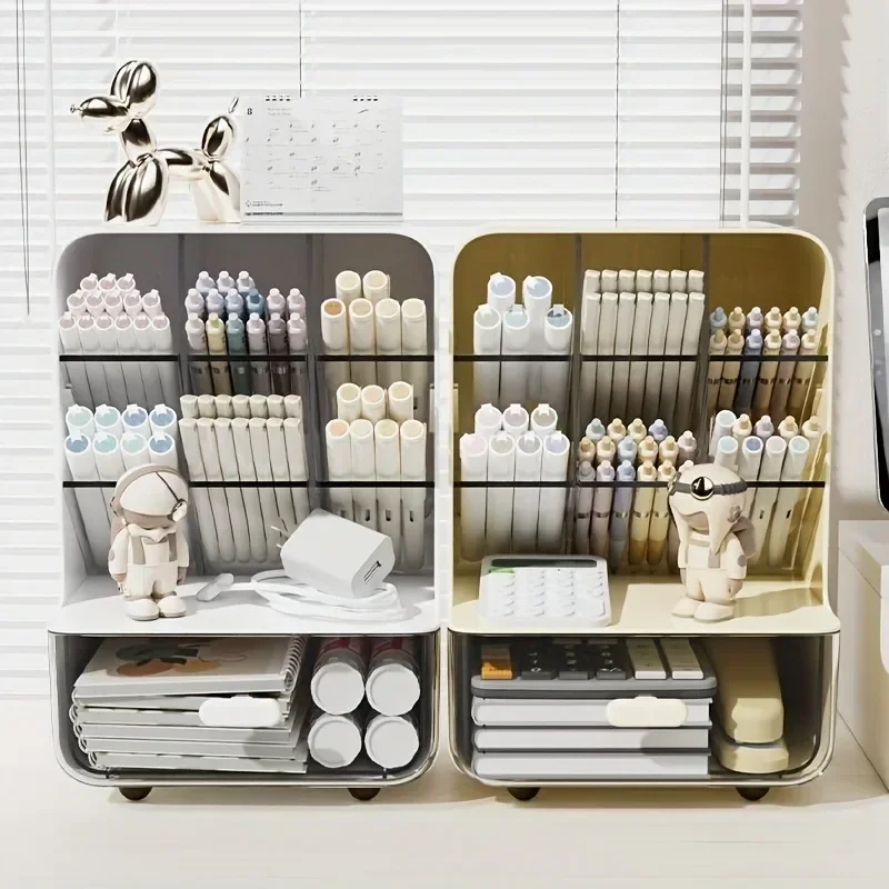 Slant Pen Holder Desktop Drawer Stationery Organizer Box Case School Office Desk Organizer Kawaii Stationery Storage Box
