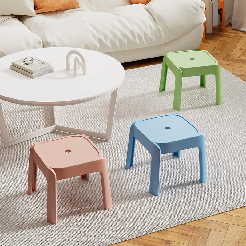 

Small Stool, Household Thickened Plastic Circular Stool, Foldable Windmill Stool, Living Room Bathroom Coffee Table Low Stool