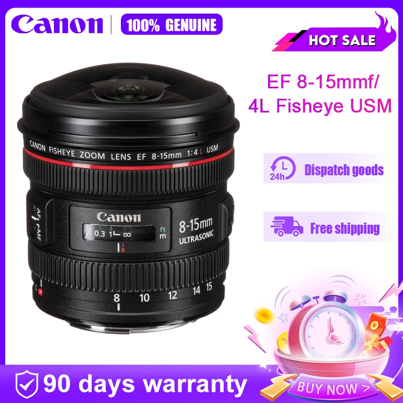 عدسة Canon EF 8-15mm f/4L عين السمكة USM عدسة Canon Super Wide Angle الاحترافية
