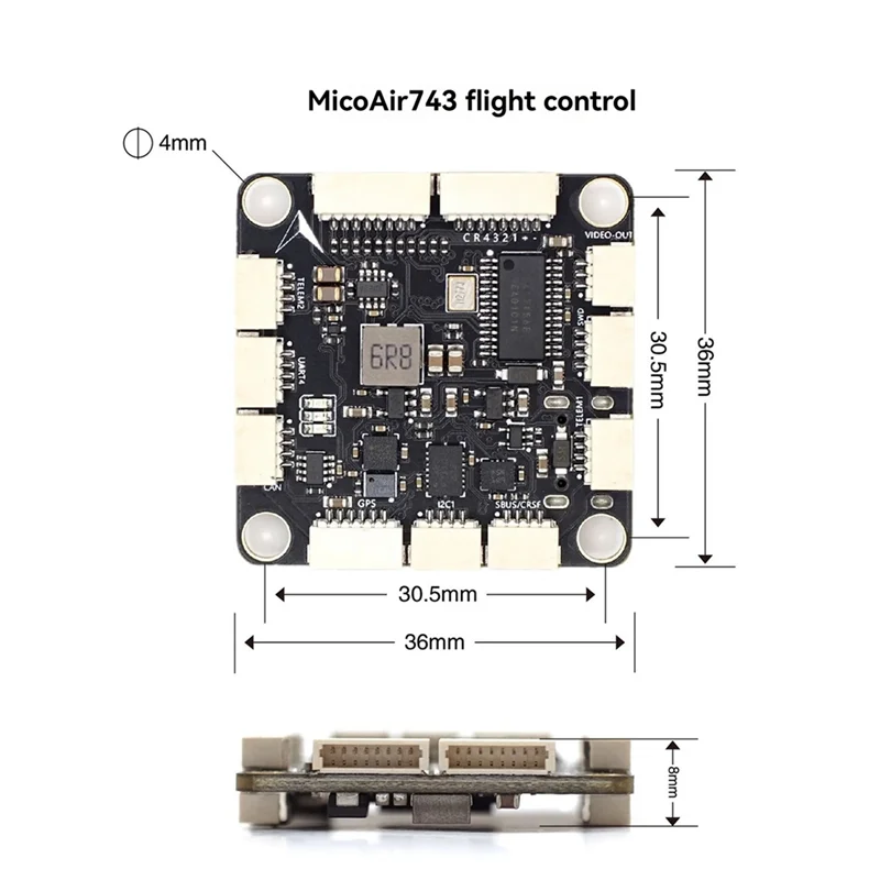 SQPP-H743 FC&ESC Stack Micoair743 Контроллер полета Dual IMU Bluejay_48K 50A 4In1 ESC поддерживает прошивку PX4
