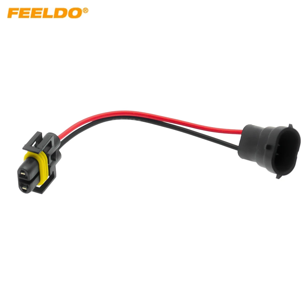 FEELDO Auto Headlight Lamp Wiring Socket Adapter H11 Male To Female Connector Plug Car LED/HID Light Wire Cable