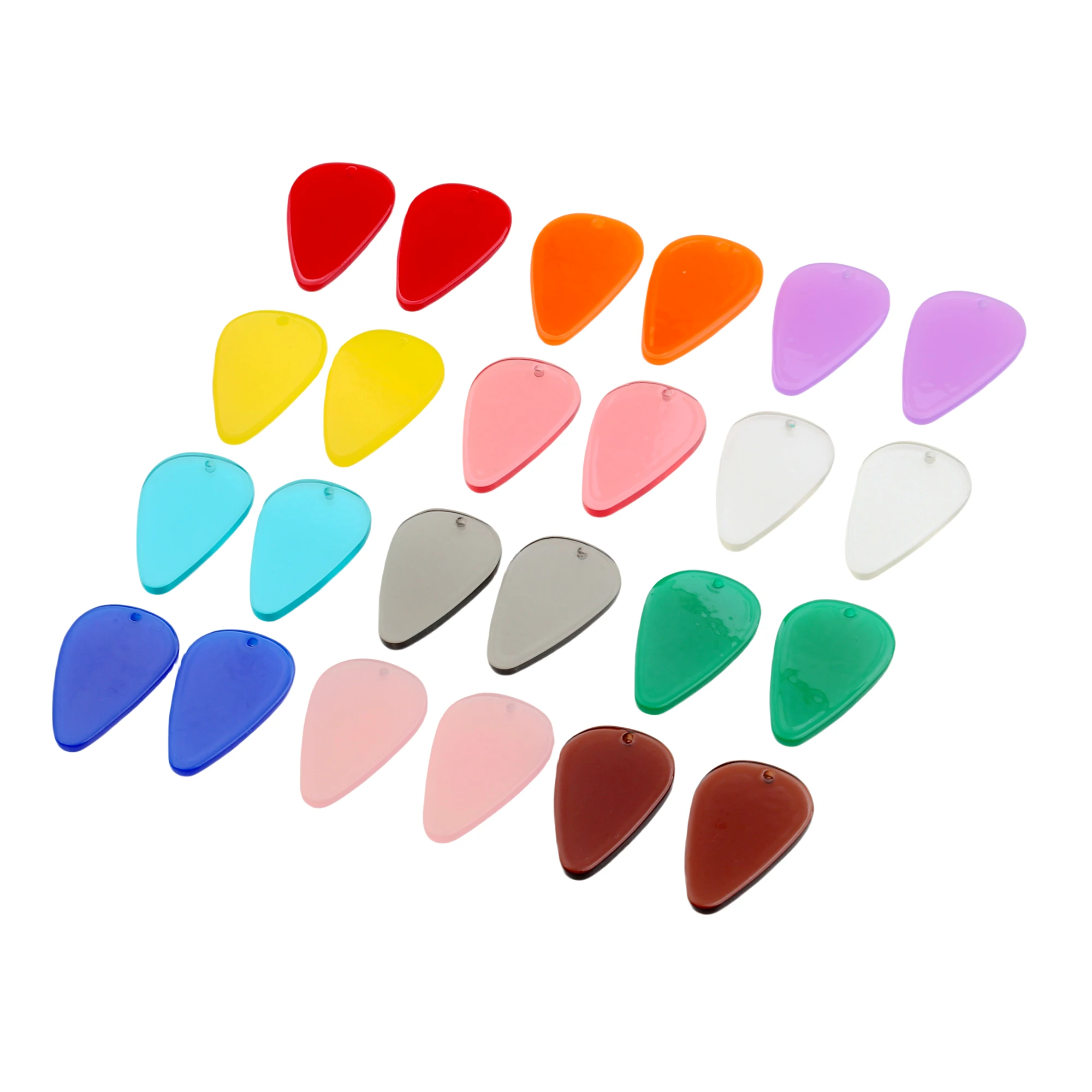 

12PCS Candy Color Acrylic Drop Connectors Teardrop Earring Parts Abstract Pendant,1Holes Earrings Findings,ACE343