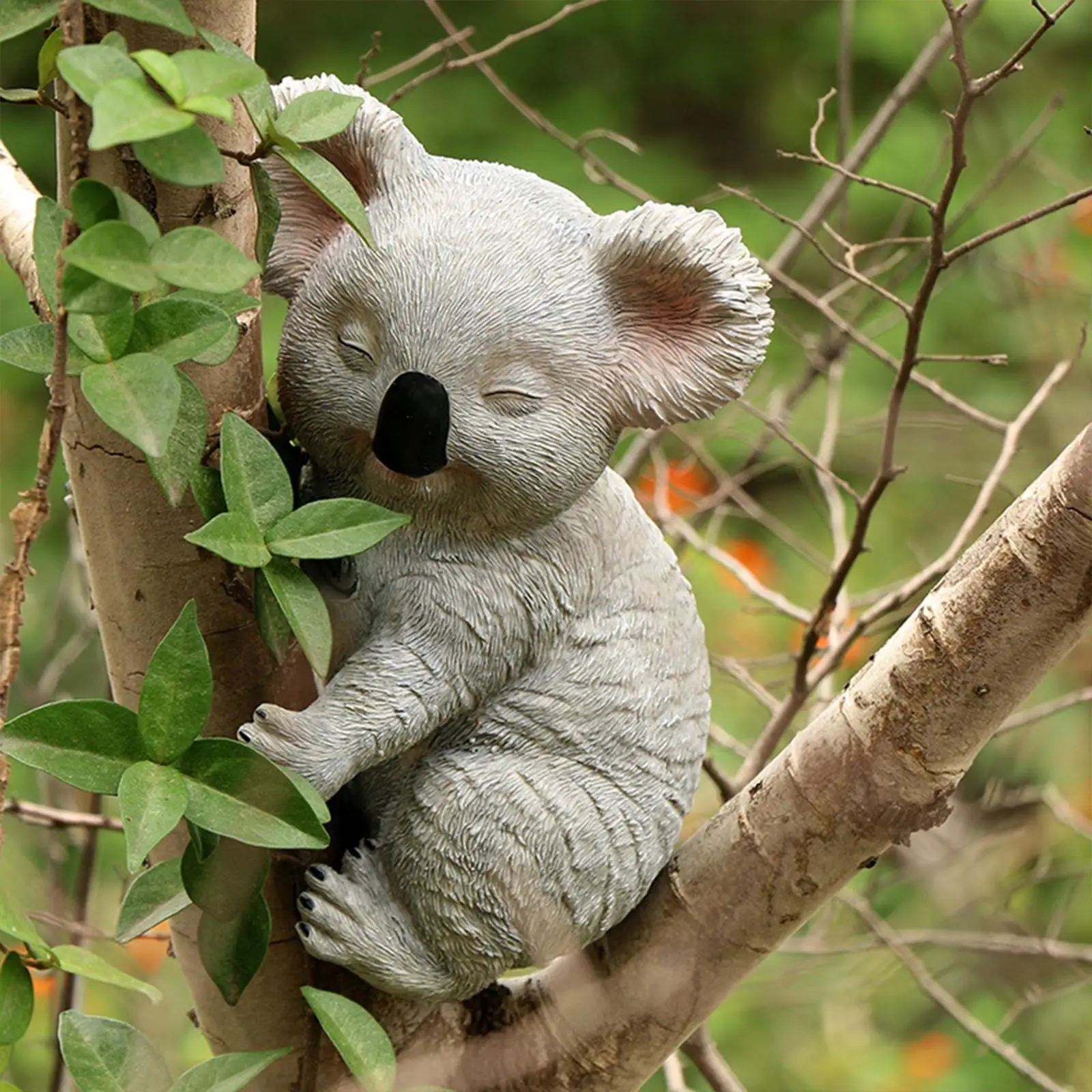 Outdoor Lawn Yard Animal Figurine Garden Pendant Resin Adorable koala Statue for Fairy Garden Lawn Backyard Indoor Patio