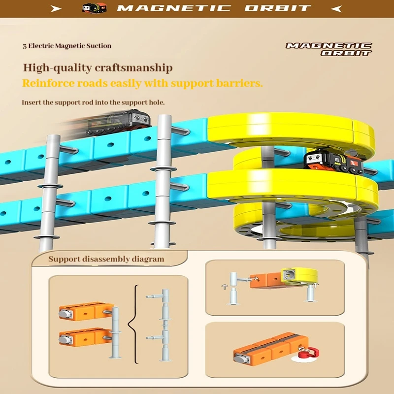 รถแข่งแม่เหล็กไฟฟ้าแบบดึงกลับ DIY ของเล่นเสริมพัฒนาการสำหรับเด็ก ของขวัญวันหยุดคริสต์มาส รถแบบประกอบเอง (ไม่ใช่แบบประกอบสำเร็จรูป)