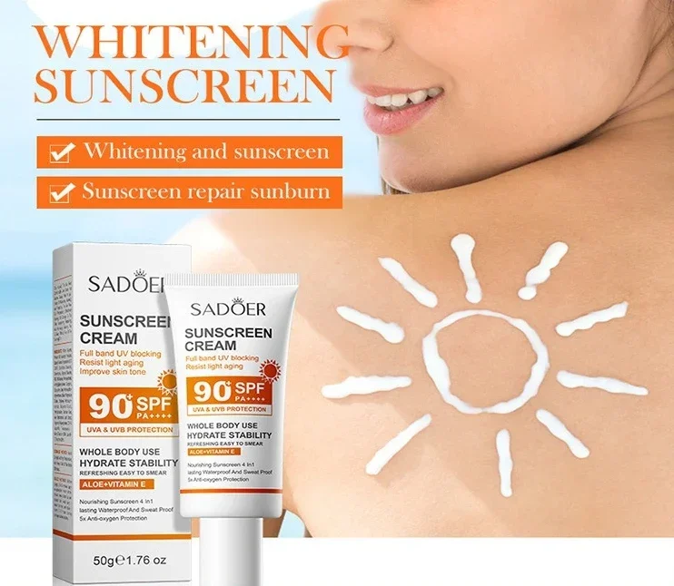 

Moisturizing Brightening Face Body Arms Thighs Sunblock Skin Care Sunscreen SPF90+ UV Protection Sun Screen Lsolation