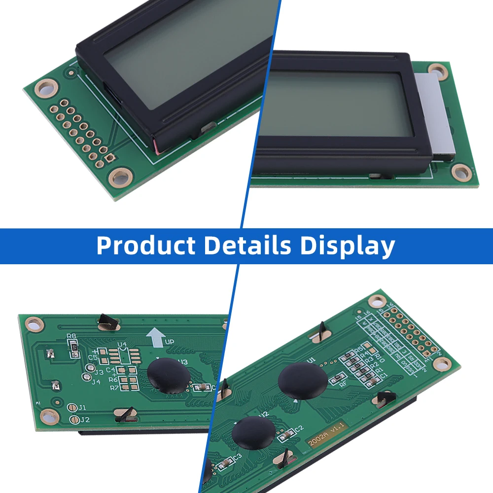 Letras pretas de luz laranja persa 2002A Módulo LCD de caracteres 02 * 20 LCD ST7066U Fabricante de fonte de tela de exibição de 2,6 polegadas