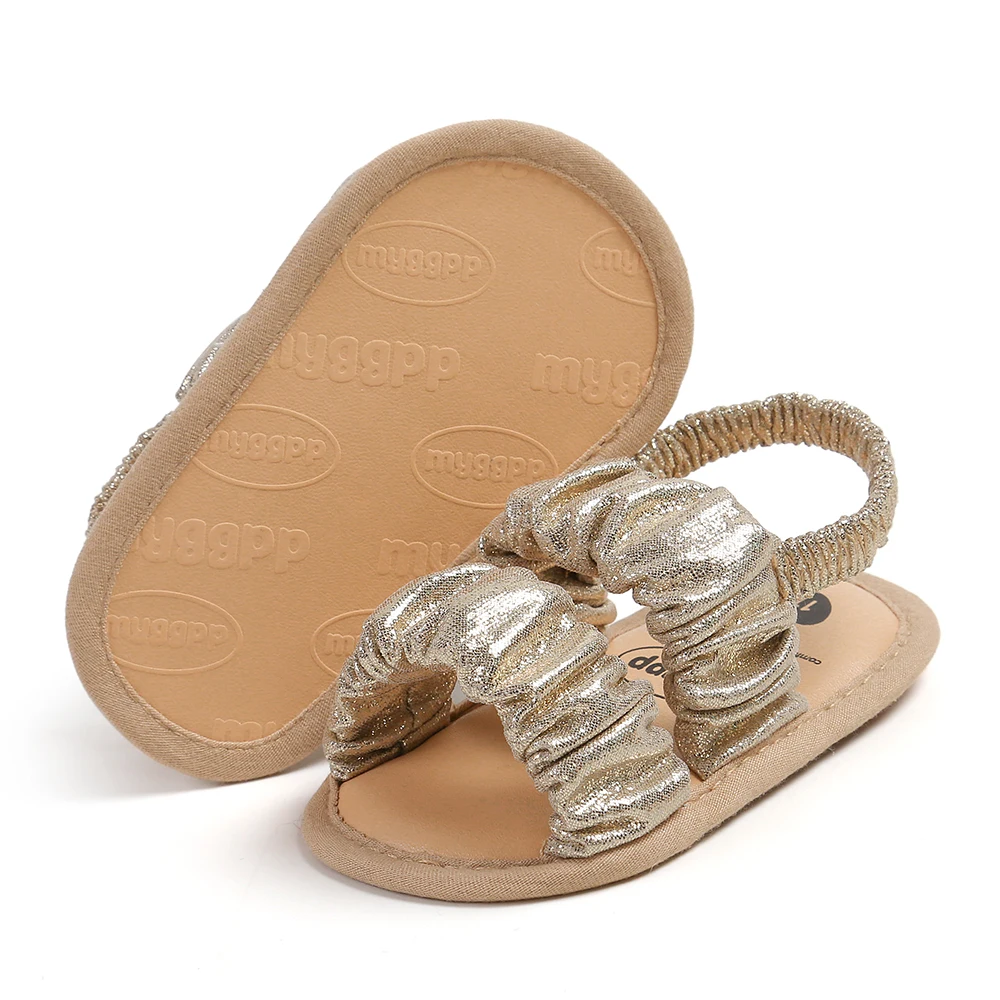 Sandales d'été solides pour bébés filles, chaussures confortables pour tout-petits