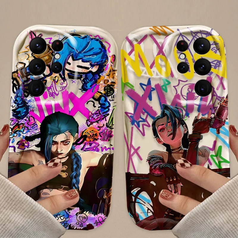 Cool Arcanes Jinxs 3D Wave Case For Samsung Galaxy A54 A34 A24 A14 A13 A53 A33 A73 A23 A52 A52S A32 A22 A12 A51 A71 Back Cover