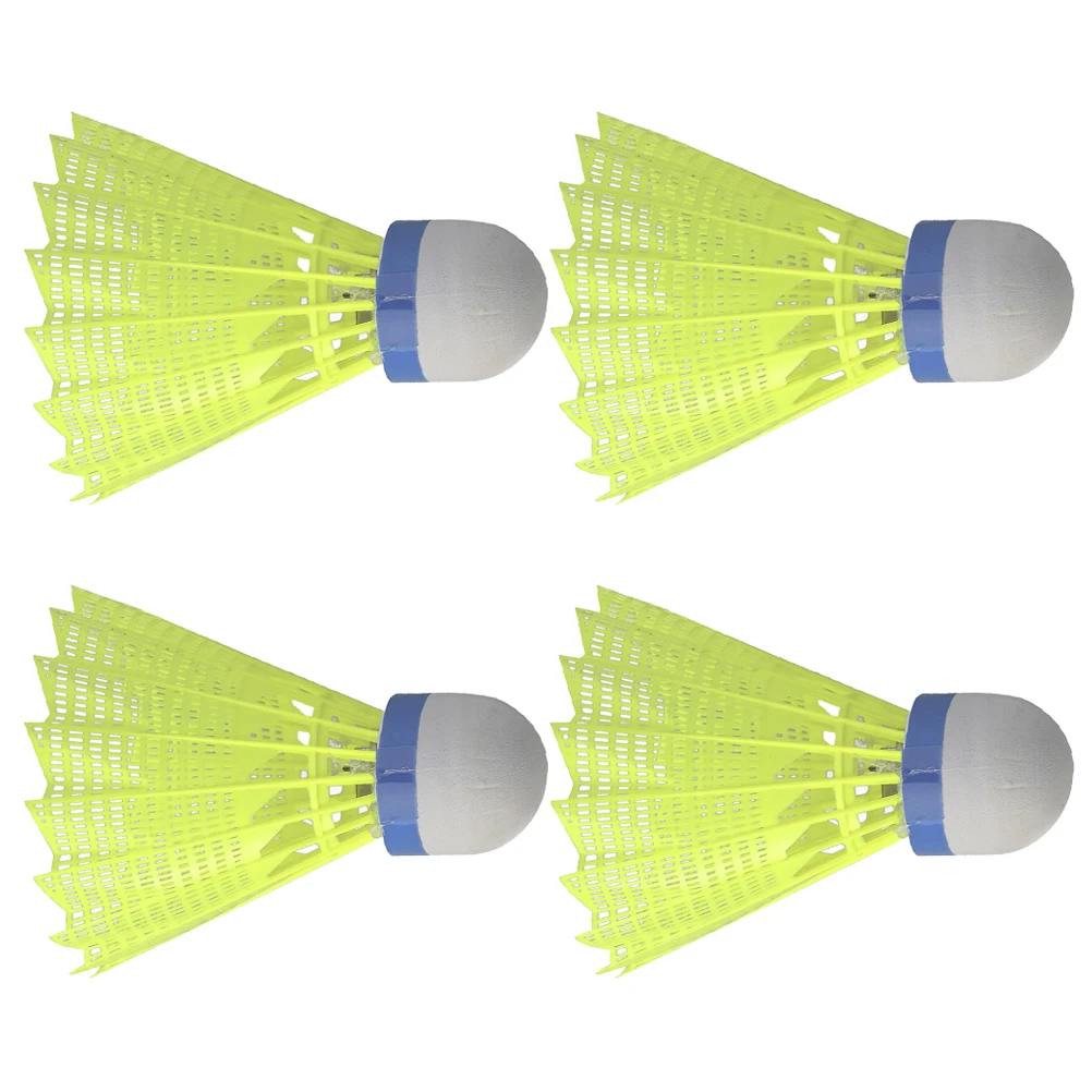 

4Pcs LED Badminton Shuttlecocks Luminous Durable Nylon Cork Head Perfect for Night Play Indoor Outdoor Sports Badminton Birdies