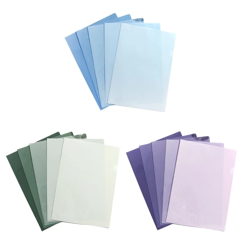 5Pcs Clear File Paper Covers Letter Size File Sleeves Top and Side Opening File Sleeve Ducoment Folder for Ducoments