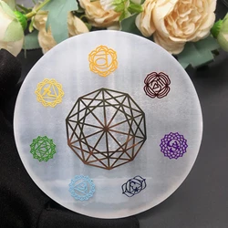 10cm Natural Selenite Slice Crystal Stone Slab Disc Classis Chakra Charging Plate Yoga Meditation Home Decor Energy Healing Gift