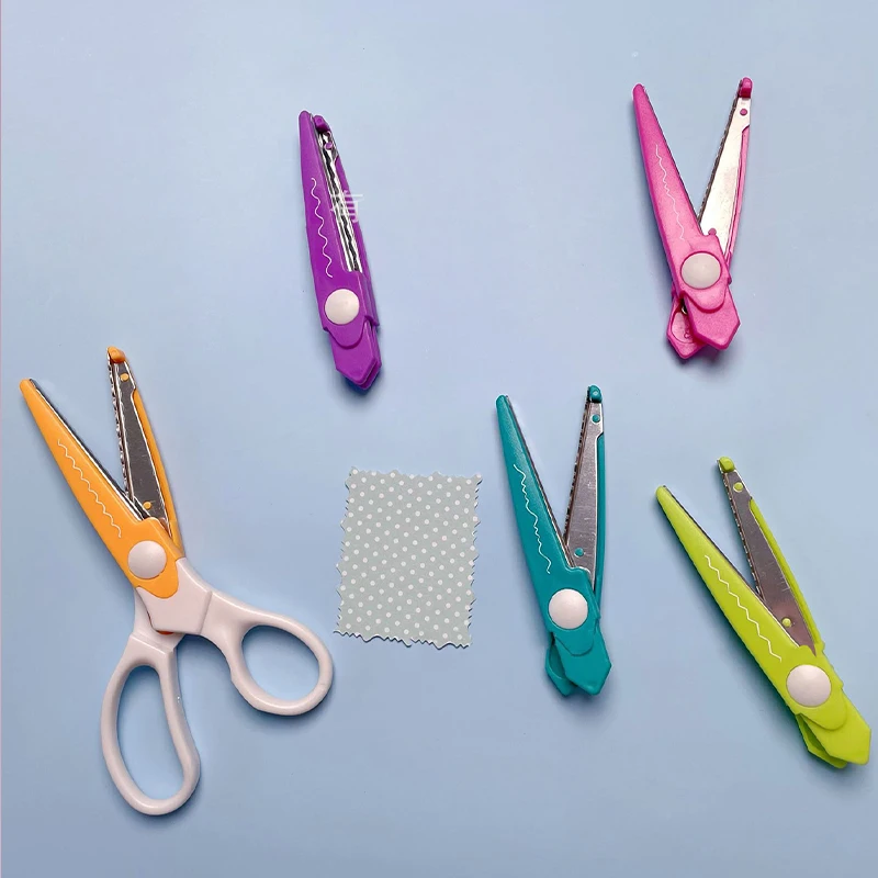 5 نمط/مجموعة مقص دانتيل أضيق الحدود نمط متموج صغير مستدير الرأس الأطفال خاص طالب أداة فنية القرطاسية