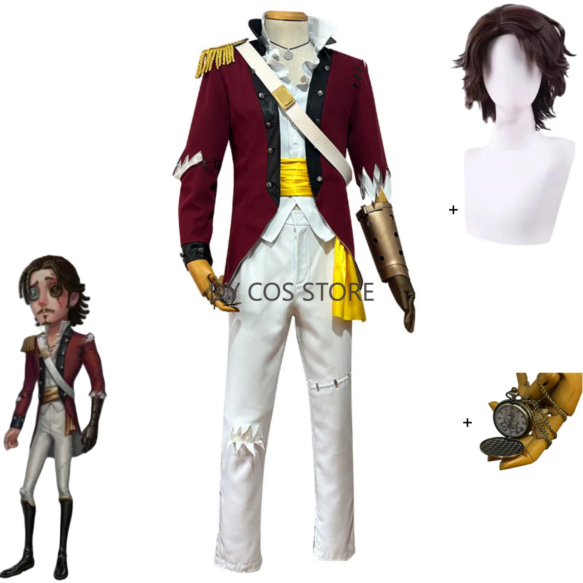 Игра Identity V Jose Baden Косплей Костюм Первого Офицера Кожа Красное Пальто Военная Униформа Полный Комплект Парик Взрослый Мужской Костюм Хэллоуина Игра Identity V Jose Baden Косплей Костюм Первого Офицера Кожа Красное Пальто Военная Униформа Полный Комплект Парик Взрослый Мужской Костюм Хэллоуина