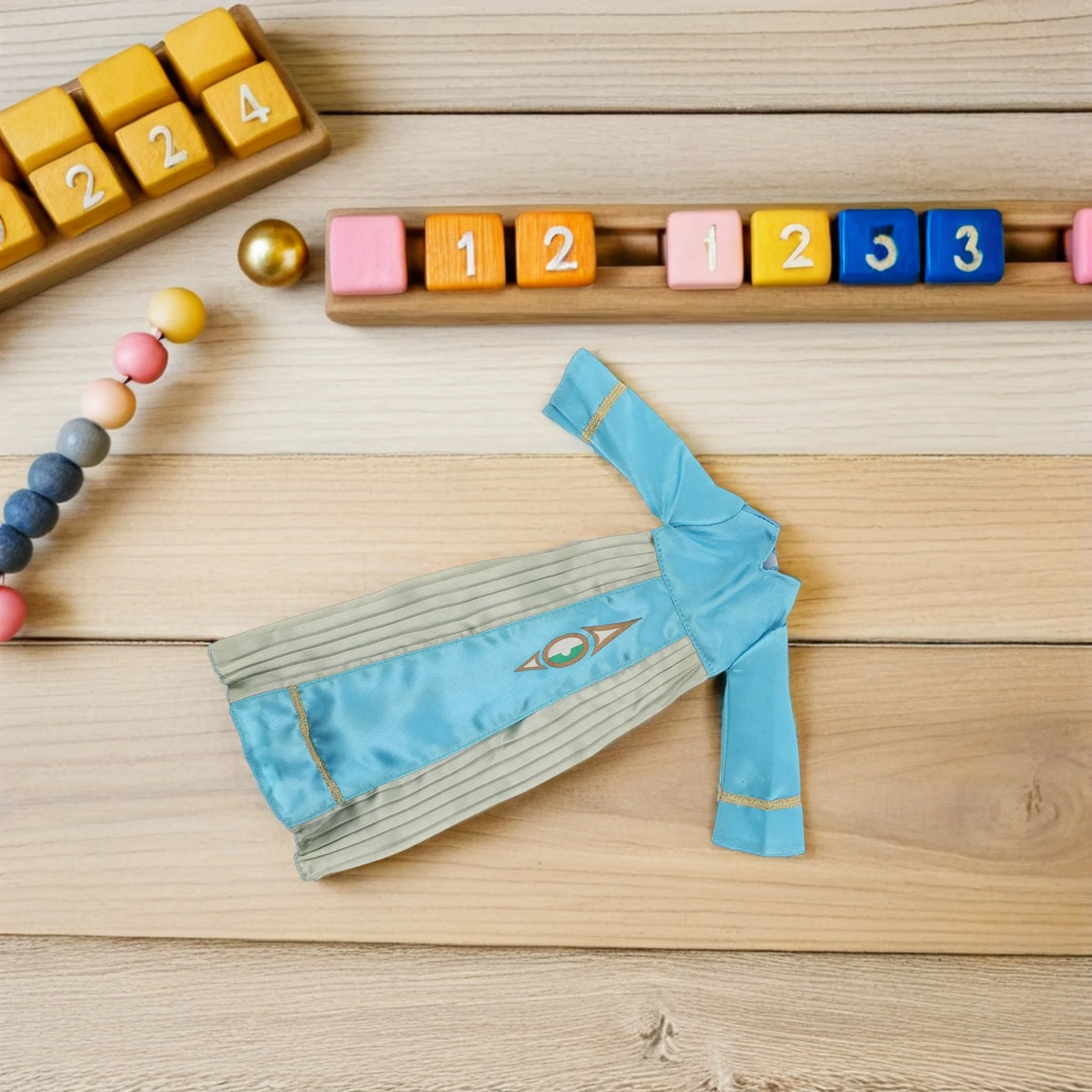 

4pcs Clothes Set Sky Blue 11 Inch Islamic Costume For 30Cm Arabic Style Muslim Outfit Ramadan Dress-Up Accessories