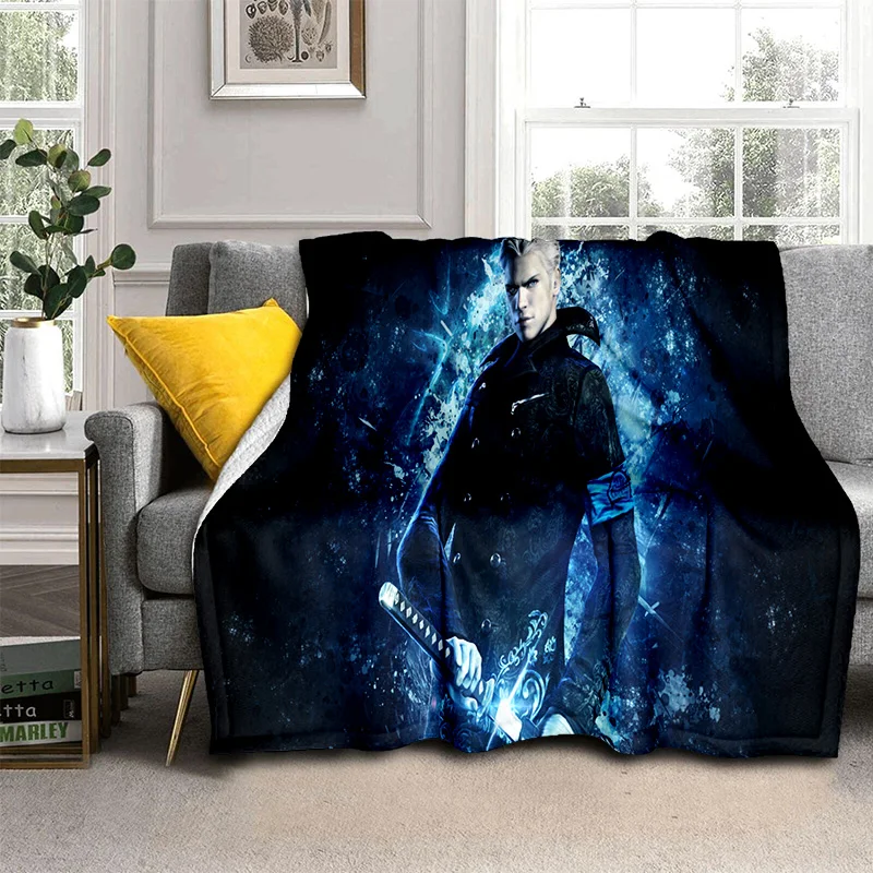 3D DMC Game D-Devil May Cry Gamer Blanket,Soft Throw Blanket for Home Bedroom Bed Sofa Picnic Travel Office Cover Blanket Kids