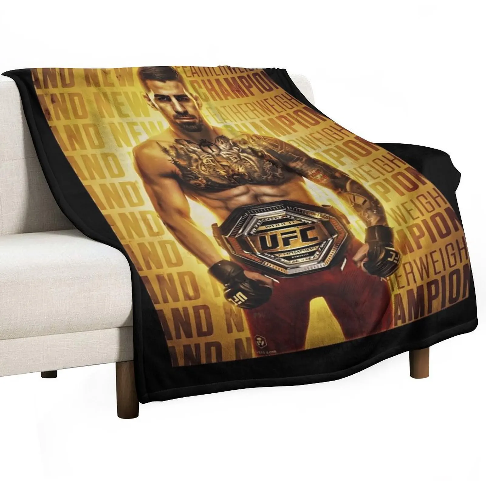 

Ilia Topuria Throw Blanket Long Lasting Soft Plush Blanket for Daily Use