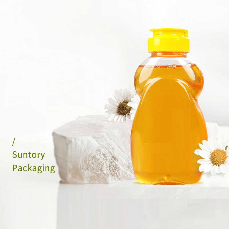 290ml Honey Bottles Bottle Squeeze Dispenser Packaging Salad Dressing Jar Mini Jam Clear Containers Empty Ketchup Syrup Sauce