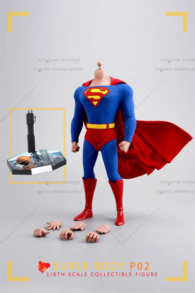 HERO TOYS P01/P02 1/6 Scale Male Soldier Head Carving Superman Body Accessory Manga Version Fit 12-inches Action Figure Model