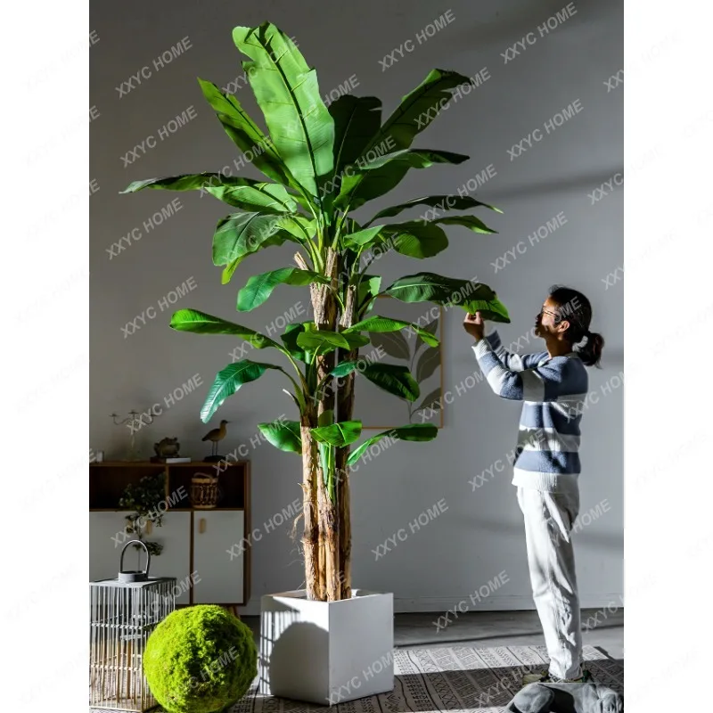 Large Banana Tree Artificial Green Plant Bionic Plastic Artificial Flower Fake Trees Potted Plant