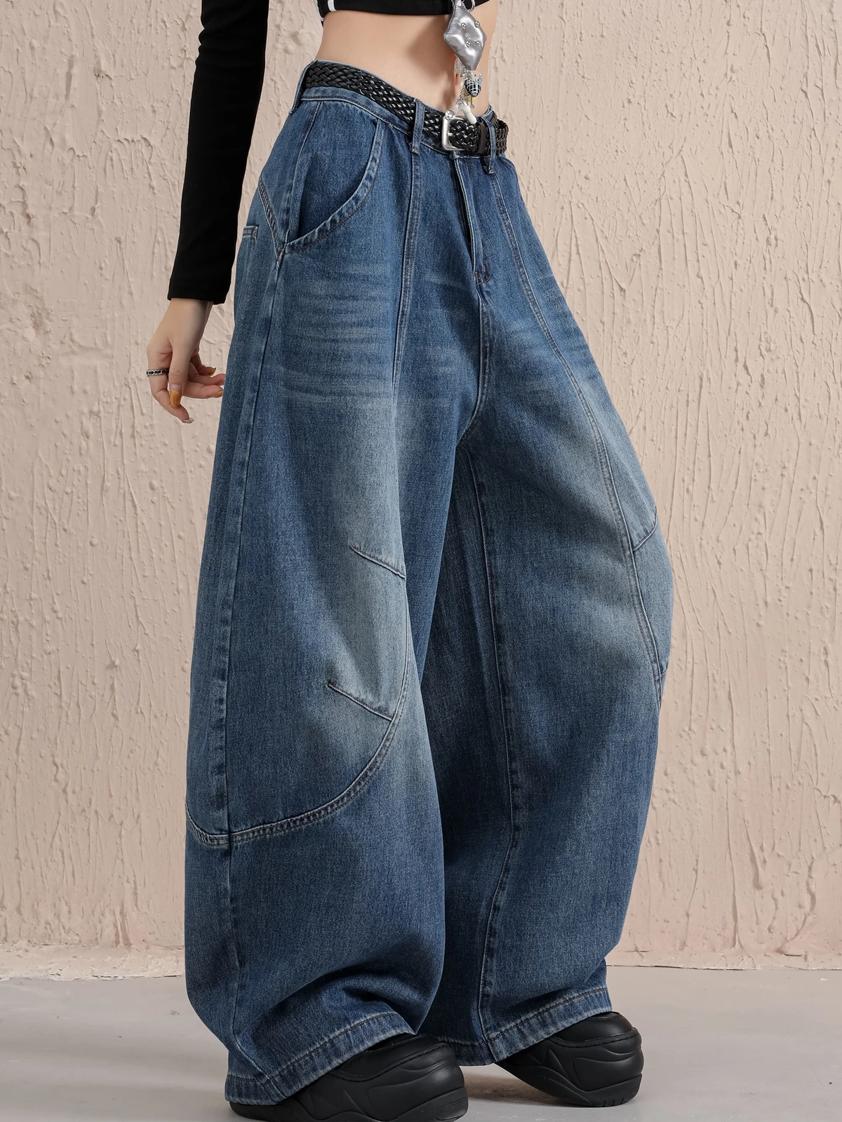 

ZHISILAO New Baggy Wide Leg Jeans Women Vintage Casual High Waist Denim Pants Streetwear Autumn Winter 2025