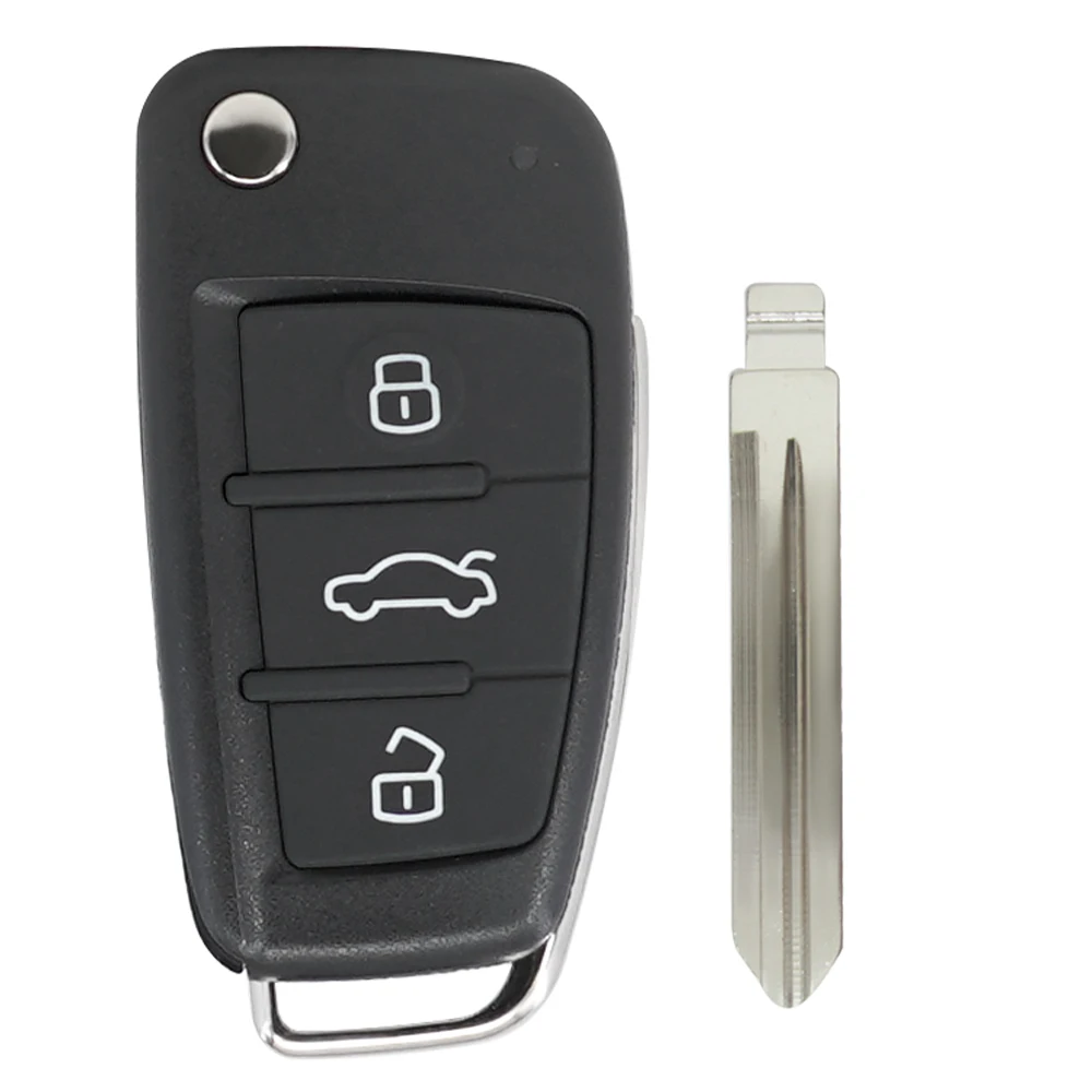 XNRKEY 3 Button Modified Remote Car Key 433Mhz for SsangYong Actyon Kyron Rexton Korando with Uncut Blade 8751034403/K8751034063