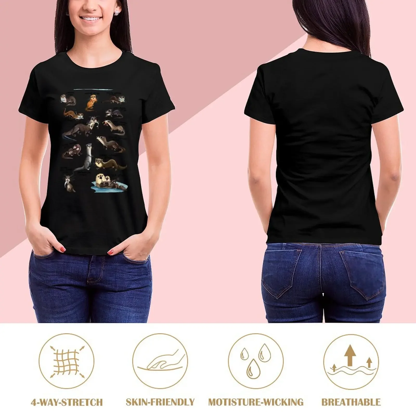 Otters of the World T-Shirt graphics hippie clothes summer top blanks t-shirt dress for Women sexy