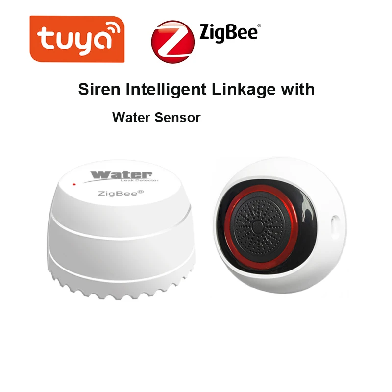 

Tuya Zigbee Water Leak Sensor Leaking Alarm App Remote Control Intelligent Linkage with Zigbee Siren Protection Against Leaks