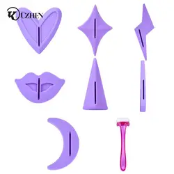 1Set=7pcs Women Bikini Dedicated Privates Shaving Stencil Female Hair Razor Sexy Intimate Shaping Tool Accessories