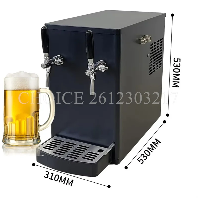 Automatic Black Desktop 1 or 2 Faucet Draft Beer Cooler High-Grade Pub Equipment Beer Drink Dispenser High Capacity Drink Cooler