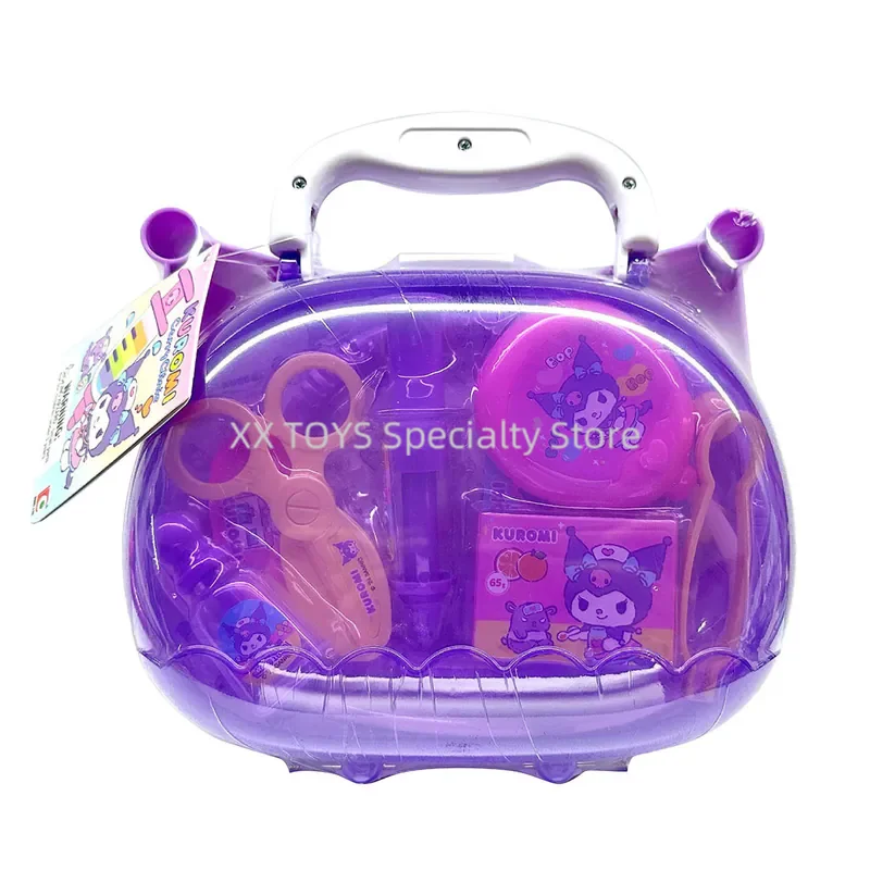 Sanrio Kuromi Carry Clinic Playset Children's Simulated Doctor Portable Medical Kit Girls Play House Toys Birthday Gifts