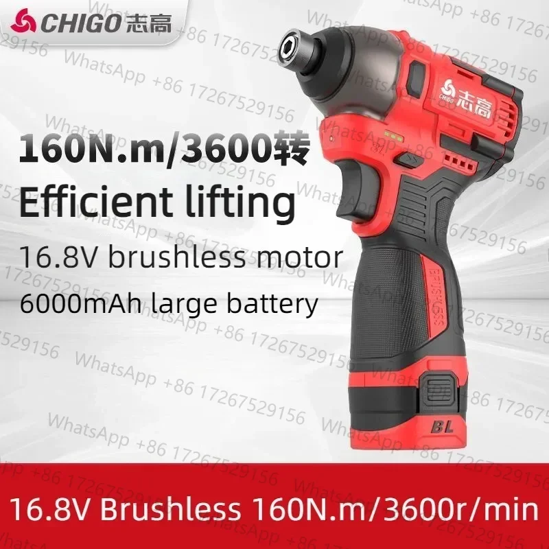 for CHIGO-Brushless Cordless Electric Drill, Percussion Driller Driver, 160N.m 16.8V Screwdriver, 3600rpm Speed Electric Power T