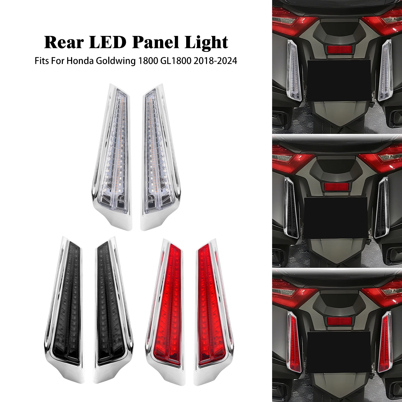 

Motorcycle LED Fender Filler Light Brake Running Side Lamp Rear Panel Indicator For Honda Goldwing GL1800 Gold Wing 2018-2024
