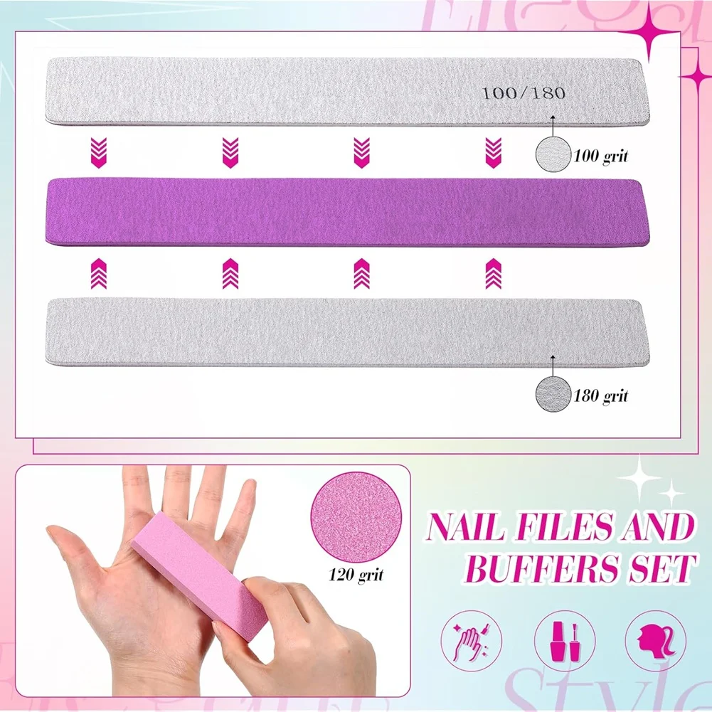 

Профессиональный набор инструментов для маникюра N84R, 24 предмета: набор пилок и буферов, включая буферный блок 120 грит и пилку 100/180 грит