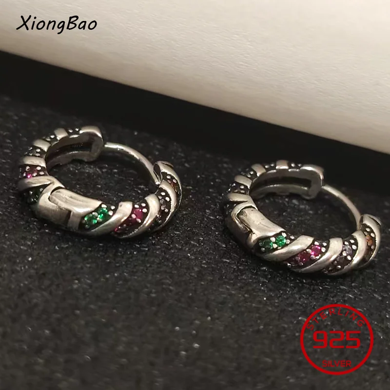 

Винтажные серьги-кольца радужных цветов 2026: Элегантные, модные, из стерлингового серебра 925 пробы, с цирконием, для женщин