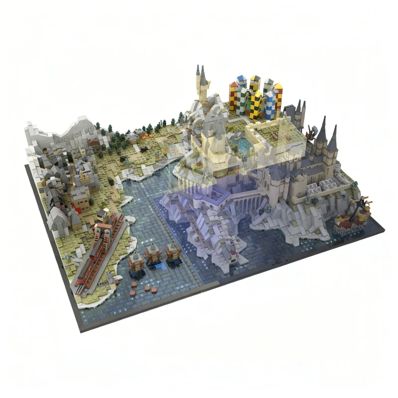 3467pcs MOC Harry Castle Grounds Village Expansion Model Building Blocks Christmas Gift Toy Architecture Birthday Collection