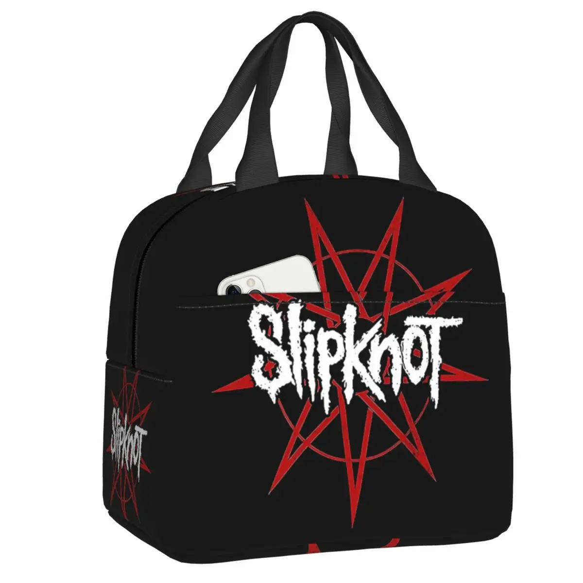 Custom Heavy Metal Rock Band Slipknots Insulated Lunch Bag for Outdoor Picnic Leakproof Cooler Thermal Lunch Box Women Kids