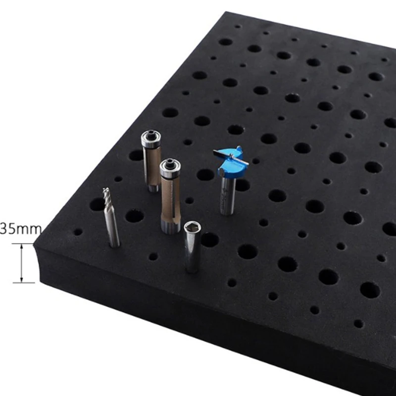 110 Holes Router Bit Tray Storage Holder For 1/4Inch 1/2Inch Shank Milling Cutters Brill Bits Organizer