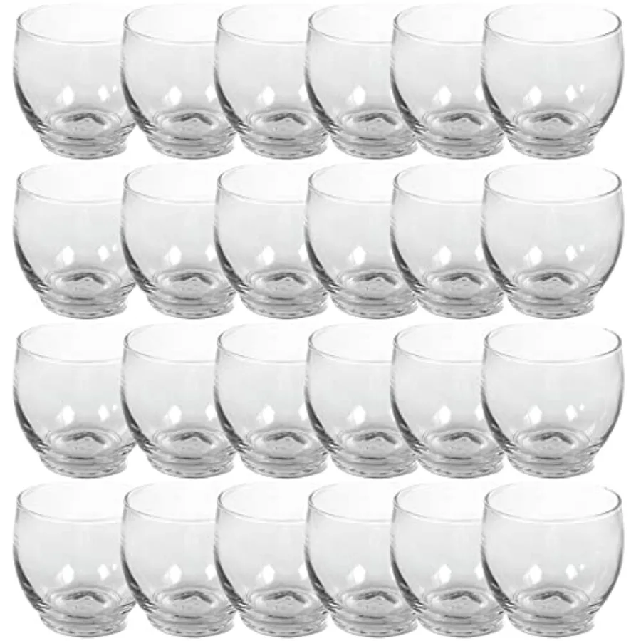 

Round Glass Votive Candle Holder - Candle Holder for Birthdays, Weddings, Parties, and Baby Showers - Bulk 24 Pack