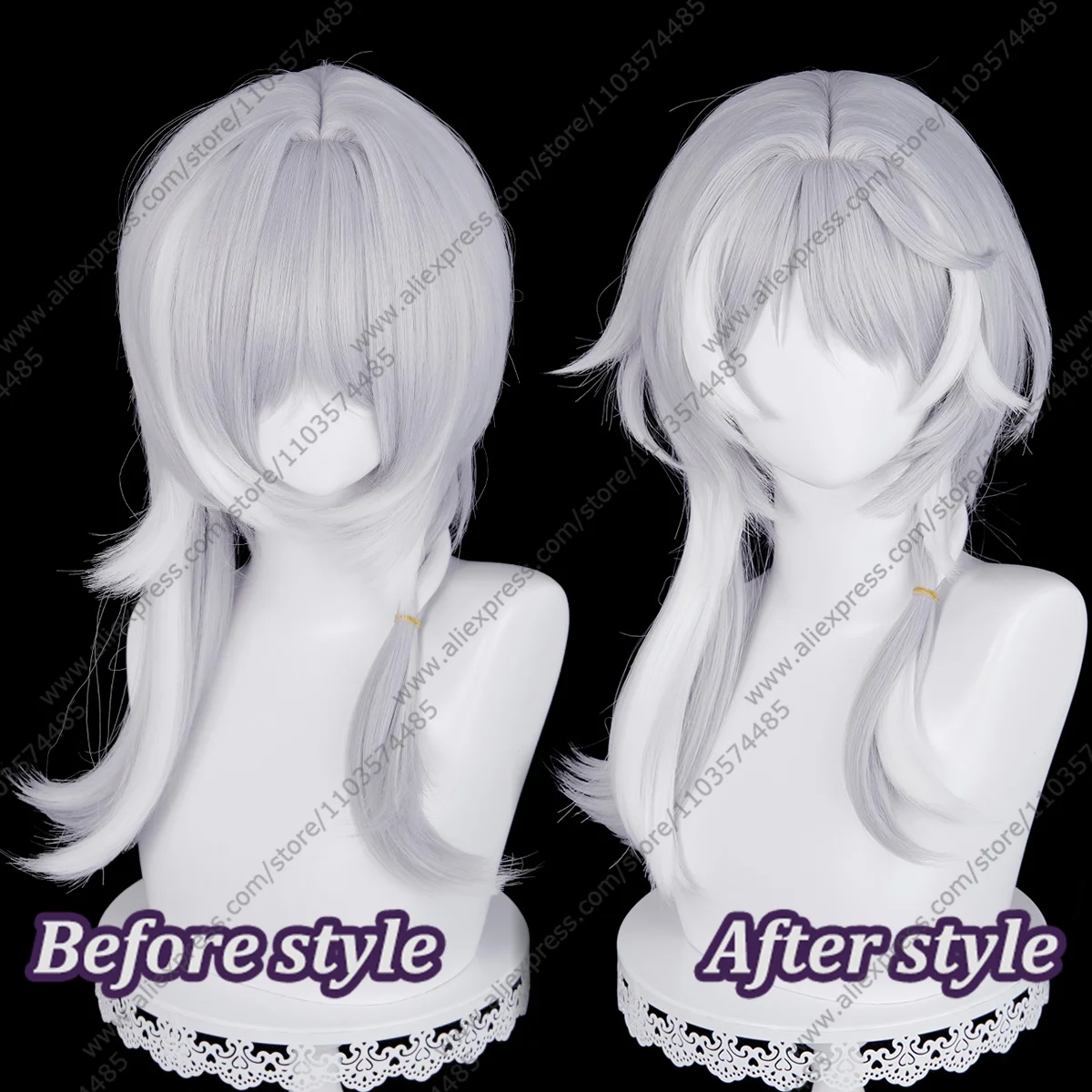 HSR Cipher Cosplay Wig 65cm Long Silver White Woman Wigs Anime Cifera Cosplay Wig Halloween Heat Resistant Synthetic Hair