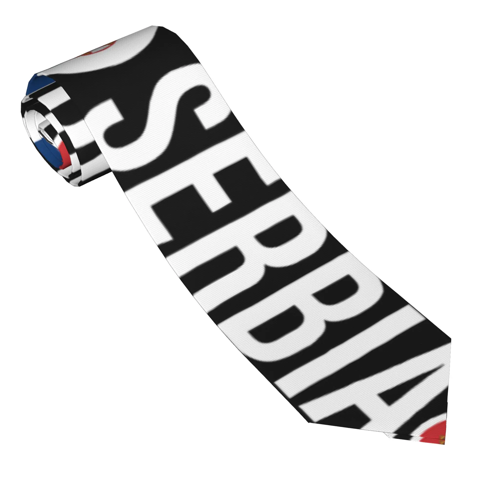 Serbia Flag Vertical Tie  Leisure Neck Ties Men Retro Trendy Necktie Accessories Quality Graphic Collar Tie