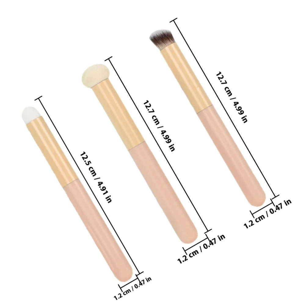 3 pçs corretivo esponja cabeça pincéis de maquiagem para mistura fundação rosto pó puff esponja conjunto de escova de maquiagem corretivo escova feminina