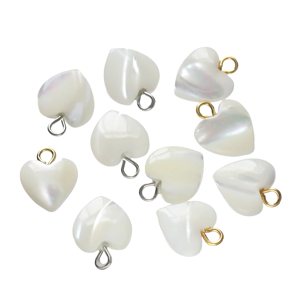 5 teile/los natürliche Muscheln Anhänger Herzform Charms Anhänger für Halskette Ohrringe Schlüssel bund Charme DIY Schmuck Herstellung Lieferungen