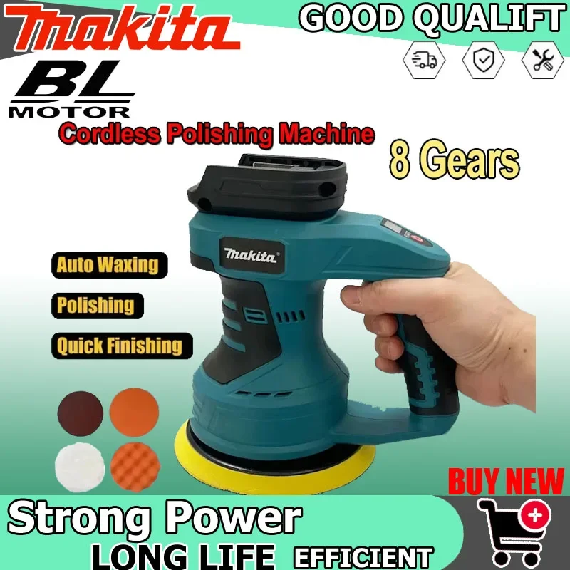 

Makita 8 Gears Cordless Polisher Rechargeable Car Buffer Polisher Machine Electric Rotary For 18V Battery Tool