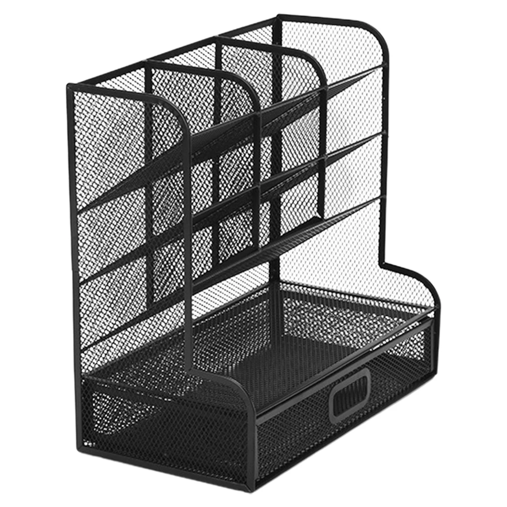 

Multifunctional Metal Stationery Organizer Storage Box For Pencils Pens Cosmetics Sturdy Smooth Space Saving Desk Holder