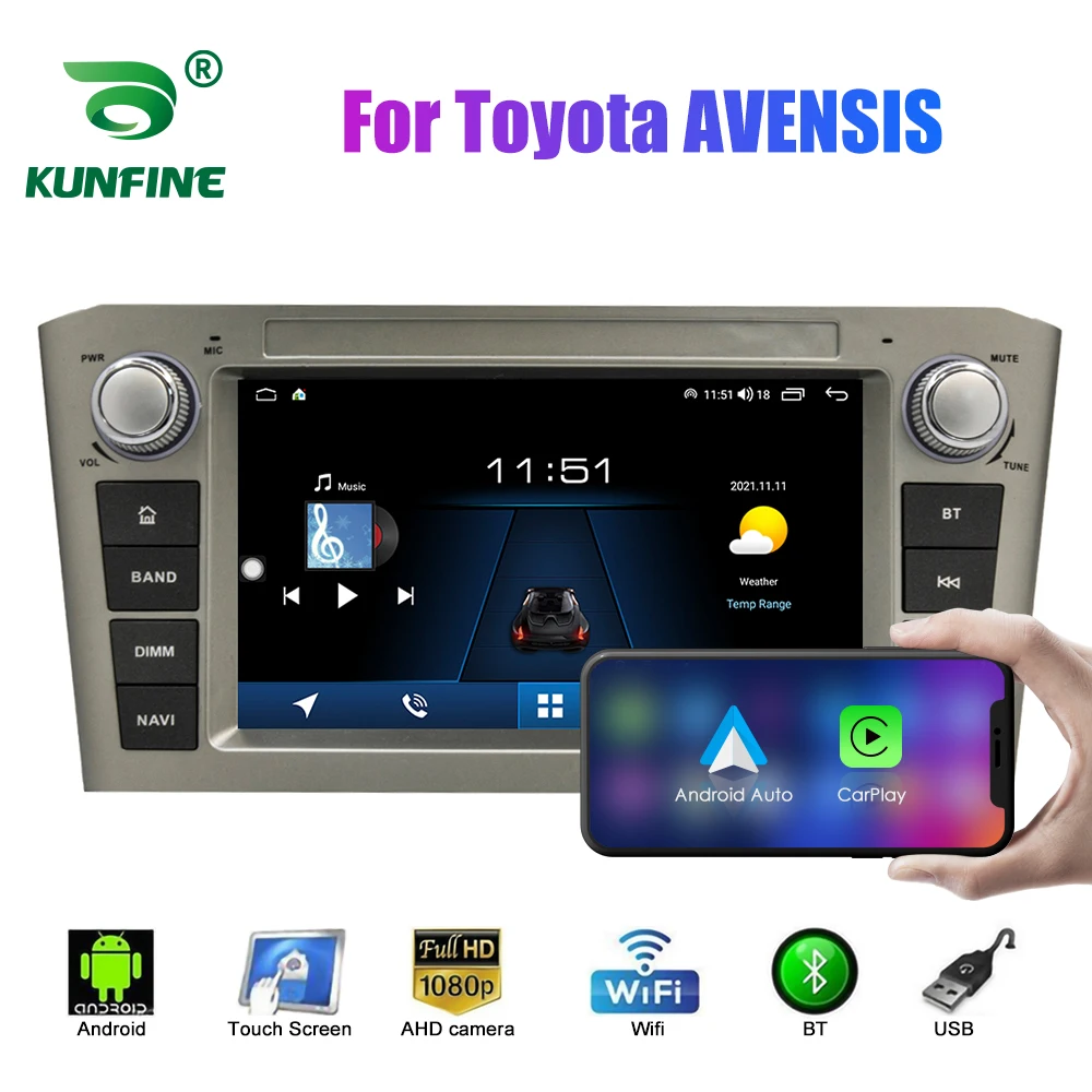 2 Din Android Car Radio For Toyota AVENSIS Car Stereo Automotive Multimedia Video DVD Player GPS Navigation Carplay