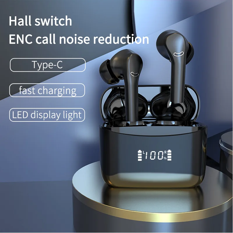 

In-ear Bluetooth Earphone ENC Noise Cancelling TWS Wireless Earbud Digital Display HIFI Sound Quality Low Latency Gaming Headset