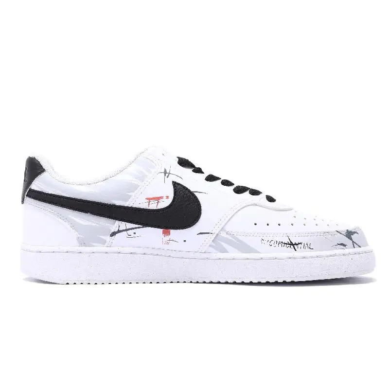 【Customize】Nike Court Vision 1 Skateboarding Shoes Men Low-top White/black/gray Sneakers shoes DH2987-101