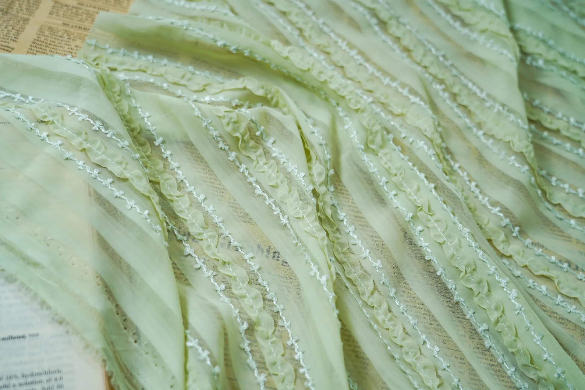 Soft and Lightweight Chiffon Stripe Woven Fabric for Clothing and Drees Making By The Meter Sewing Accessories