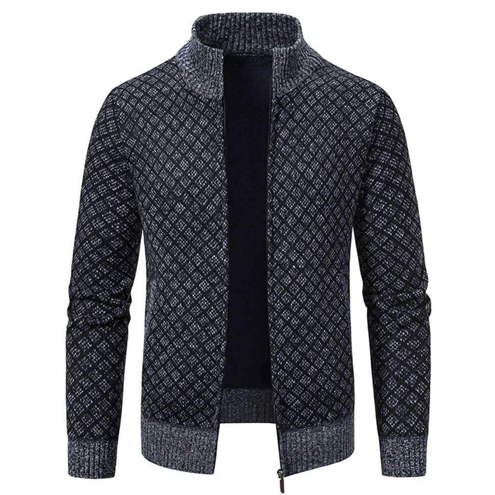 Cardigan uomo autunno primavera Zip cappotto Casual maglione quotidiano lavorato a maglia manica lunga Regular Slim Fit tinta unita moda